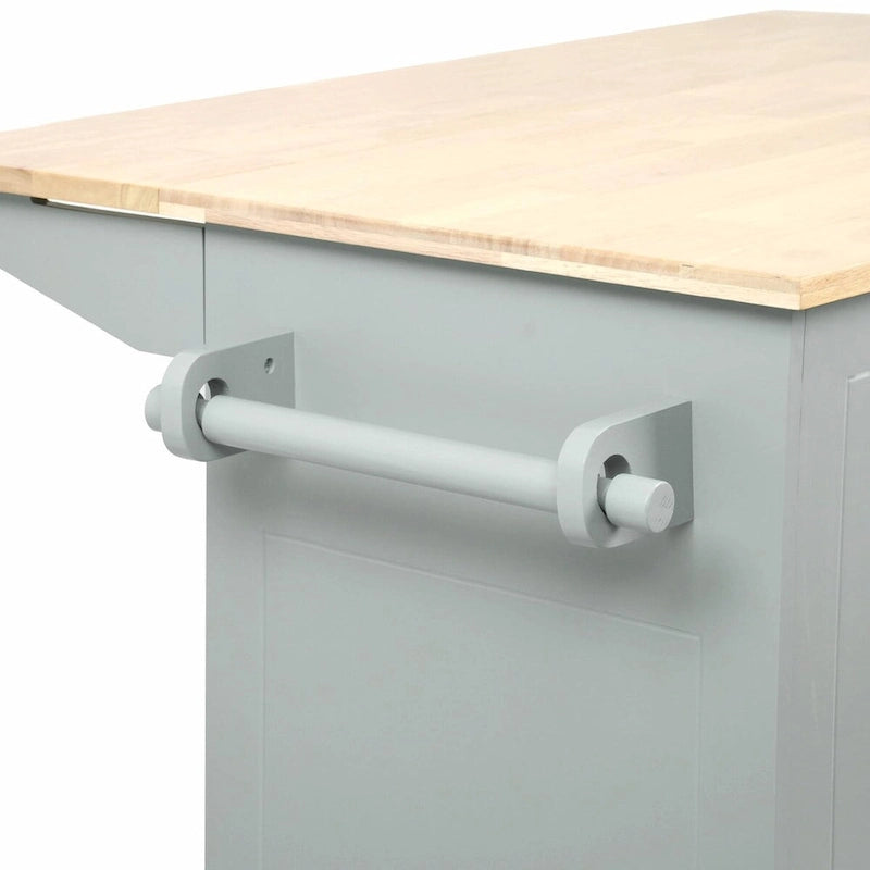 Rolling Kitchen Cart with Drop Leaf and Pull-Out Storage