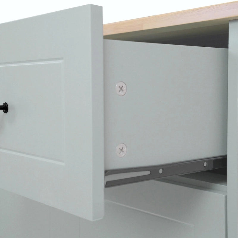 Rolling Kitchen Cart with Drop Leaf and Pull-Out Storage