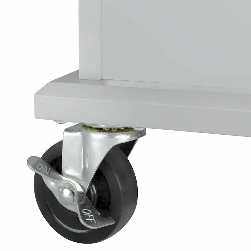 Rolling Kitchen Cart with Drop Leaf and Pull-Out Storage