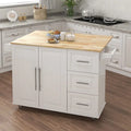 Rolling Kitchen Island with Drop-Leaf Top, Spice Rack and Towel Rack