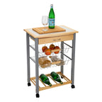 Rollbarer Küchenwagen mit Weinregal - 22.50 x 14.50 x 30.00