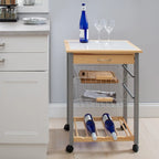 Rollbarer Küchenwagen mit Weinregal - 22.50 x 14.50 x 30.00