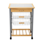 Rollbarer Küchenwagen mit Weinregal - 22.50 x 14.50 x 30.00