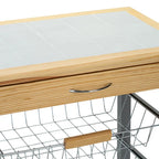 Rollbarer Küchenwagen mit Weinregal - 22.50 x 14.50 x 30.00