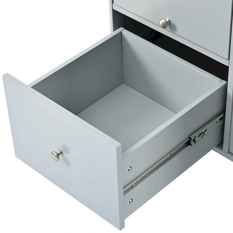 Rolling Kitchen Cart with Rubberwood Drop-Leaf Top and Storage