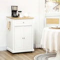 Compact Rolling Kitchen Island with Drawer and Adjustable Shelf