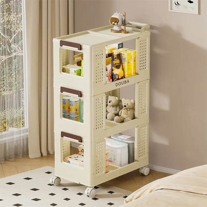 3-Tier Rolling Storage Cart with Locking Wheels