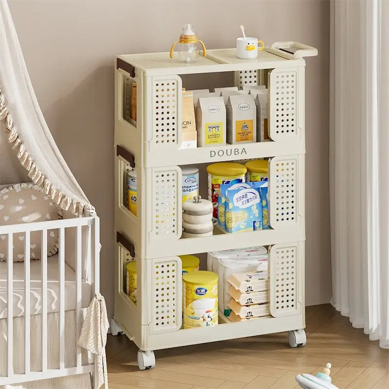 3-Tier Rolling Storage Cart with Locking Wheels