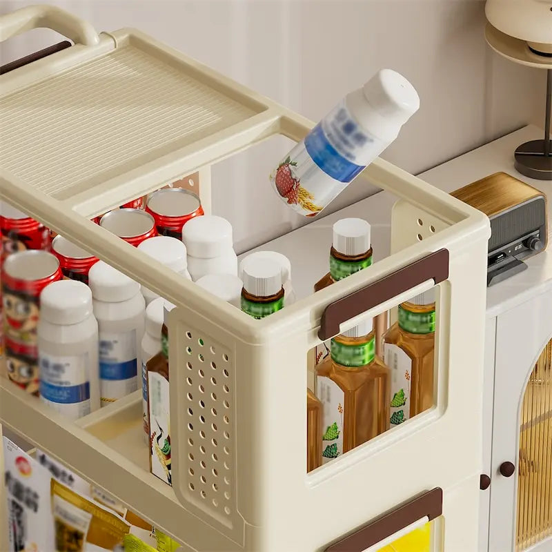 3-Tier Rolling Storage Cart with Locking Wheels