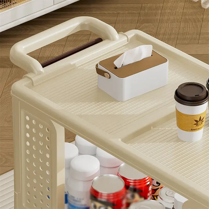 3-Tier Rolling Storage Cart with Locking Wheels